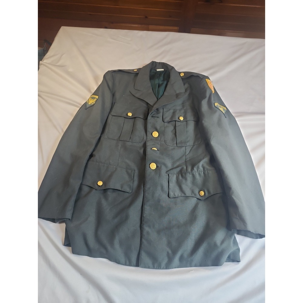 Vintage U.S. Army Vietnam‎ Era Serge Green Class A Dress Uniform Jacket Size 39R